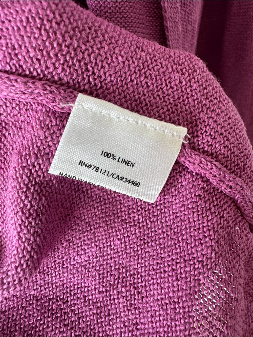 Eileen Fisher Open-Front Linen Knit Cardigan in Vibrant Magenta - Picture 6 of 11